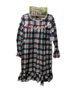 PJ'S & Presents Plaid Christmas Holiday Pajamas Dress Gown Girls Size 6 New!